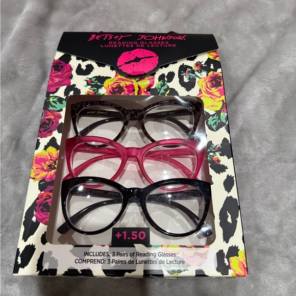 Betsey Johnson Women's Glasses Trio - Black, Pink, Brown +1.50 - Picture 5 of 5